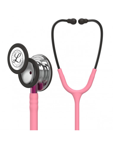Littmann Classic III Stetoskop 5962 spejlbryststykke, perlelyserødt rør, pink stilk og røgfarvet headset, 69 cm