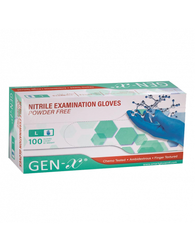 Gen-X Gants Nitrile Sans Poudre Bleu 100 pcs