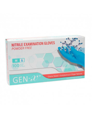 Gen-X nitrilne rokavice brez pudra modre 100 kos