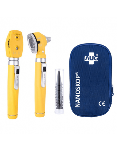 Nanoskop F.O. LED Otoscoop & Ophthalmoscoop set geel
