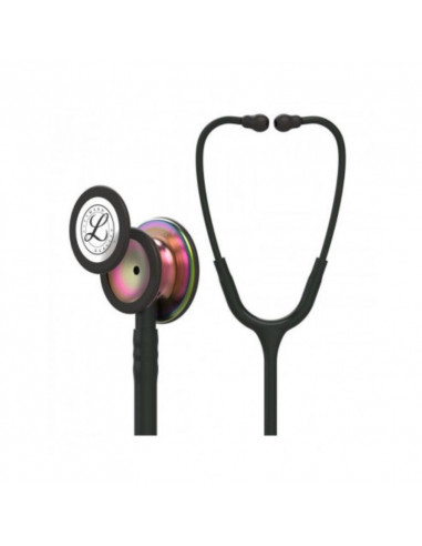 Littmann Classic III -stetoskooppi 5870 Special Edition -rintakappale Rainbow Finish -musta putkella 2nd Chance