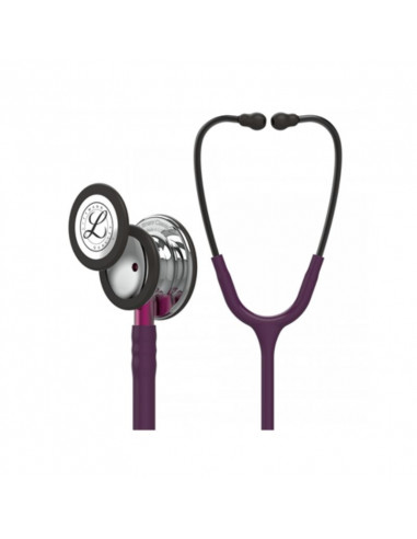 Стетоскоп Littmann Classic III 5960 с зеркальной насадкой, трубкой сливового цвета, розовым стержнем и дымчатой гарнитурой 2-й ш