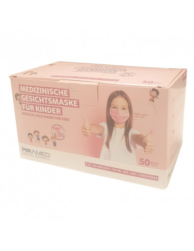 Maska medyczna typu IIR Girls Pink 50 sztuk