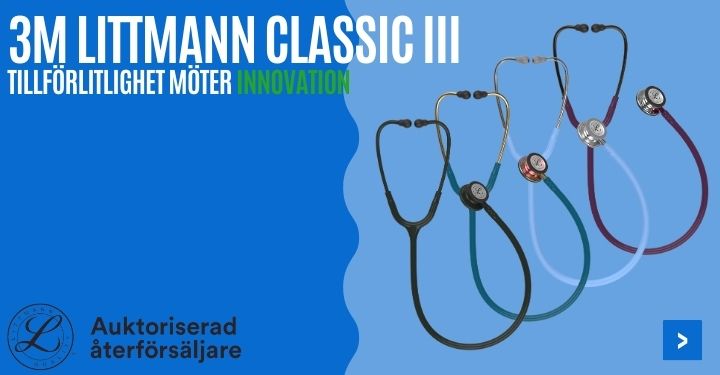 Vill du köpa Littmann Classic III? Finns från lager i alla färger av 3M Littmann Classic III stetoskop. 3M Auktoriserad återförsäljare & handlare.